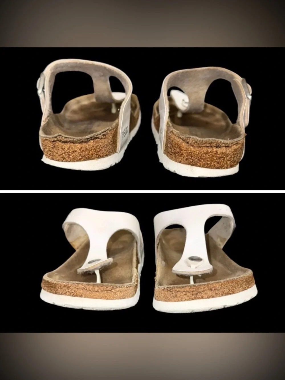 Birkenstock Gizeh white thong sandals women’s GIRL’s shoes size 35 4 4.5
